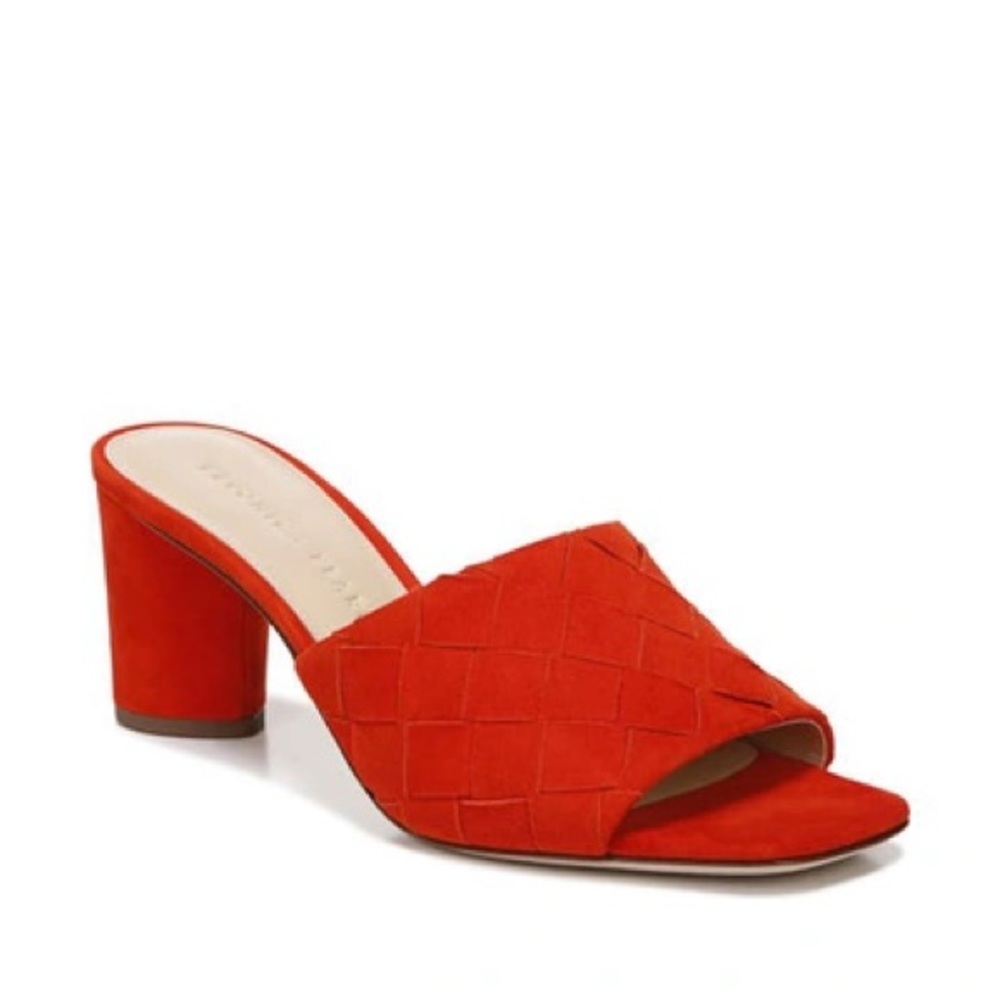 $325 Veronica Beard KIELE WOVEN SUEDE SLIDES 6.5